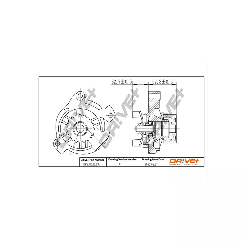 Pompe à eau, refroidissement du moteur Dr!ve+ DP2310.10.097