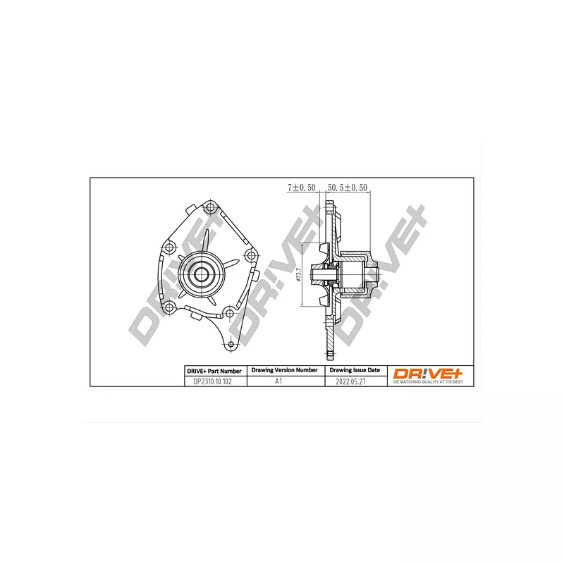 Pompe à eau, refroidissement du moteur Dr!ve+ DP2310.10.102