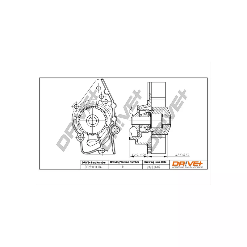 Pompe à eau, refroidissement du moteur Dr!ve+ DP2310.10.104