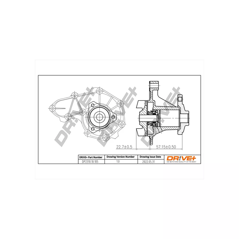 Pompe à eau, refroidissement du moteur Dr!ve+ DP2310.10.105
