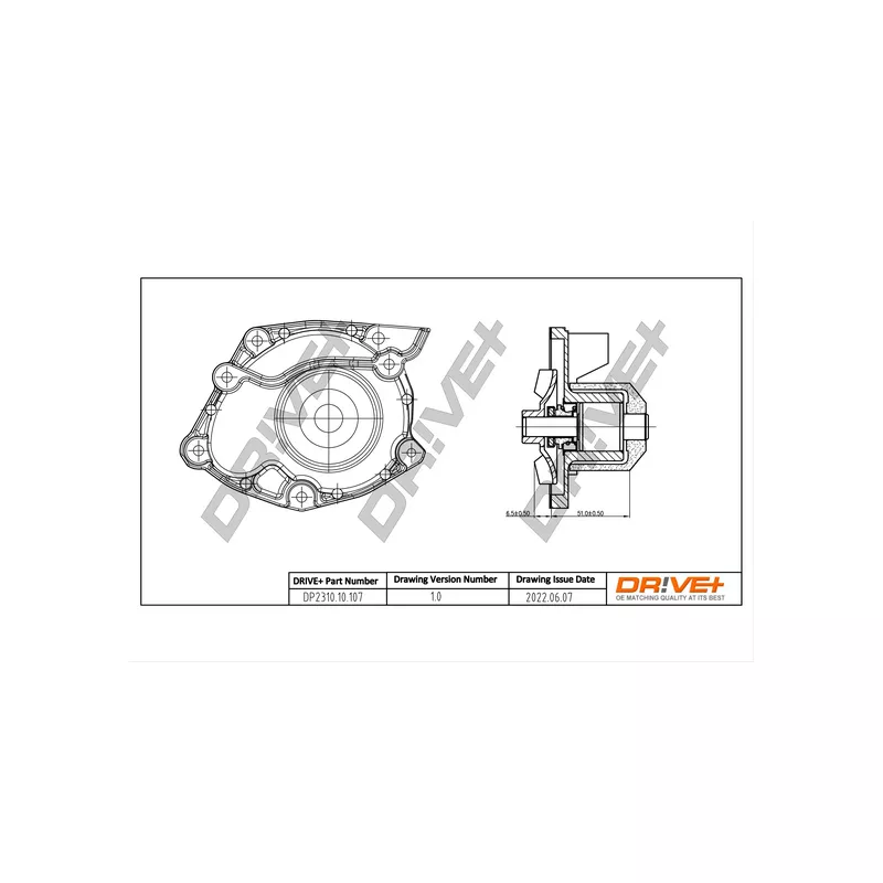 Pompe à eau, refroidissement du moteur Dr!ve+ DP2310.10.107