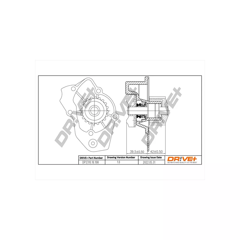 Pompe à eau, refroidissement du moteur Dr!ve+ DP2310.10.108