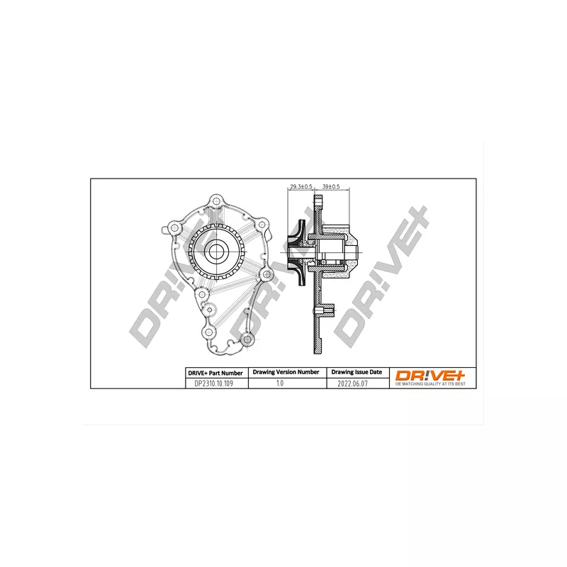Pompe à eau, refroidissement du moteur Dr!ve+ DP2310.10.109