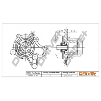 Pompe à eau, refroidissement du moteur Dr!ve+ DP2310.10.110