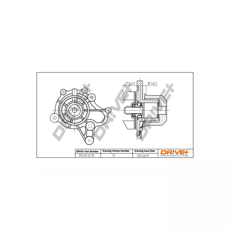 Pompe à eau, refroidissement du moteur Dr!ve+ DP2310.10.110