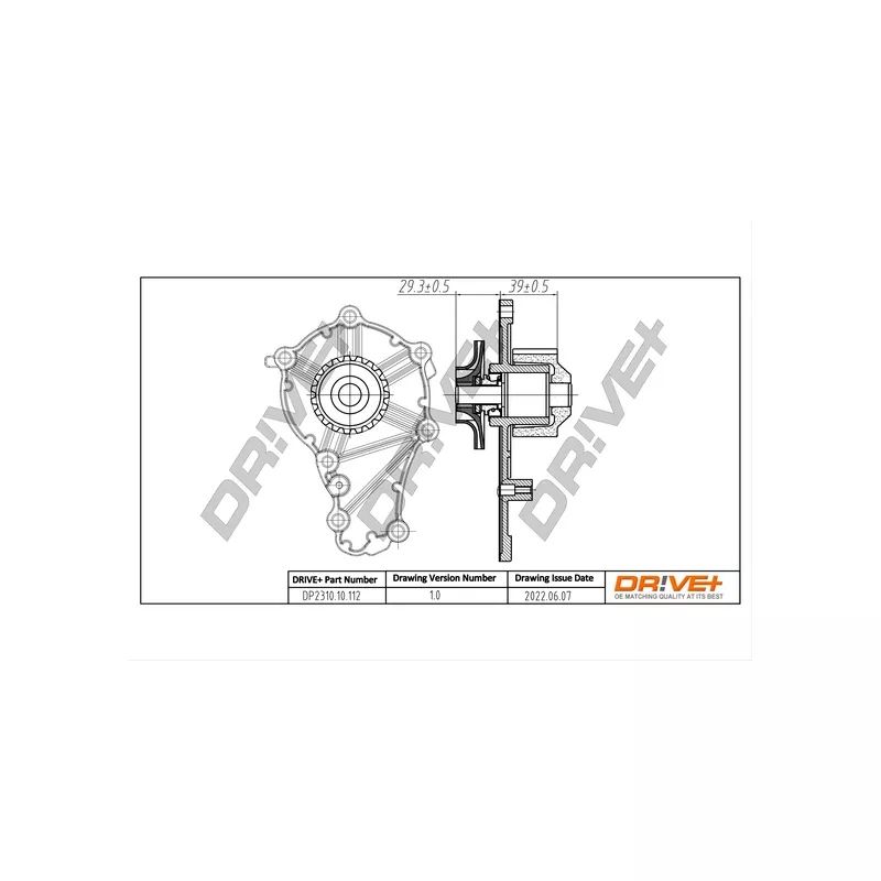 Pompe à eau, refroidissement du moteur Dr!ve+ DP2310.10.112