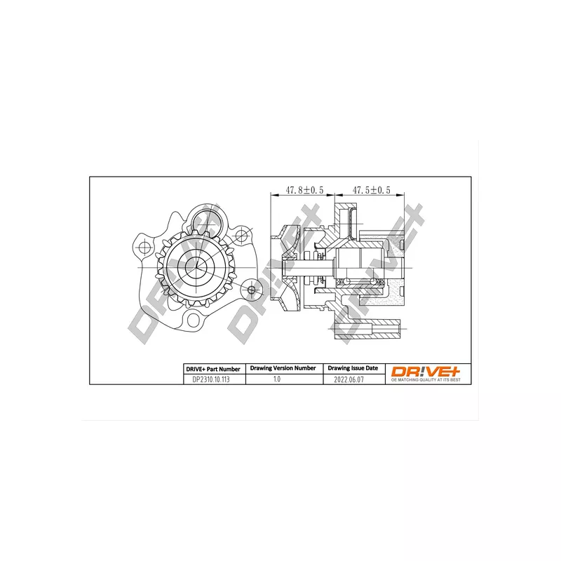 Pompe à eau, refroidissement du moteur Dr!ve+ DP2310.10.113