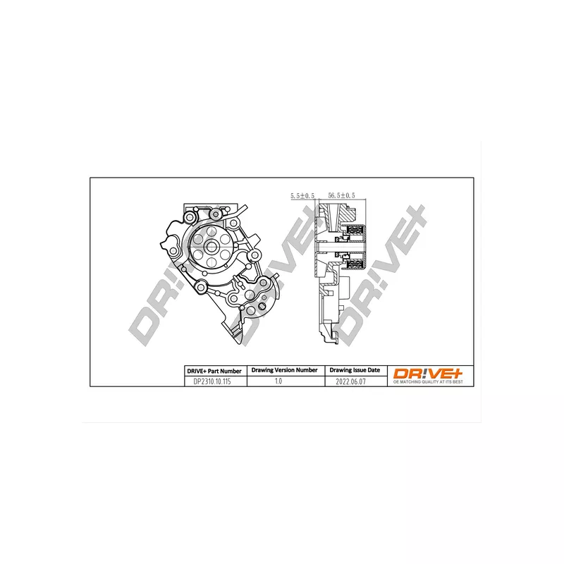 Pompe à eau, refroidissement du moteur Dr!ve+ DP2310.10.115
