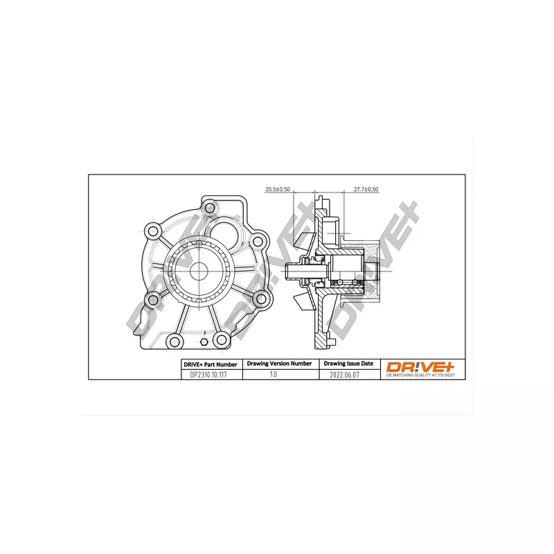 Pompe à eau, refroidissement du moteur Dr!ve+ DP2310.10.117