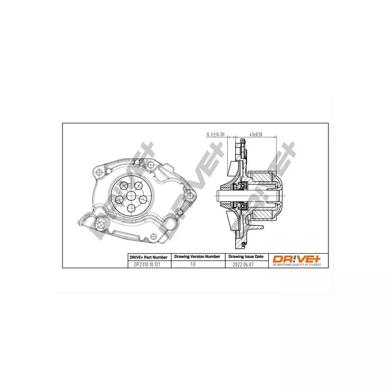 Pompe à eau, refroidissement du moteur Dr!ve+ DP2310.10.121