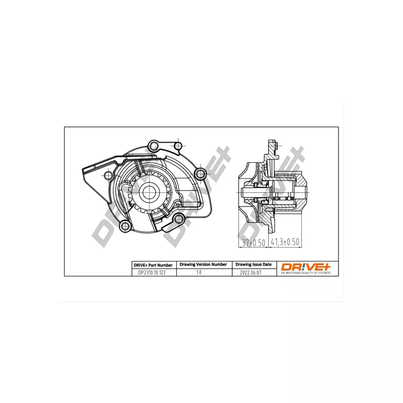 Pompe à eau, refroidissement du moteur Dr!ve+ DP2310.10.122