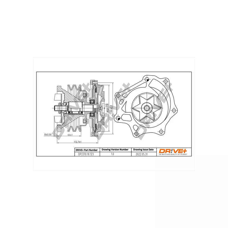 Pompe à eau, refroidissement du moteur Dr!ve+ DP2310.10.123