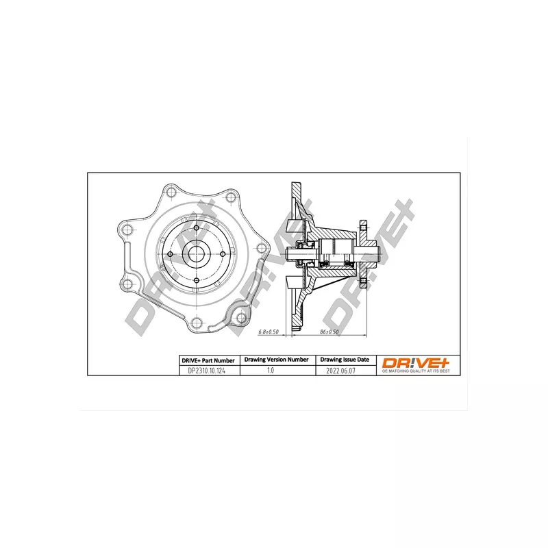 Pompe à eau, refroidissement du moteur Dr!ve+ DP2310.10.124