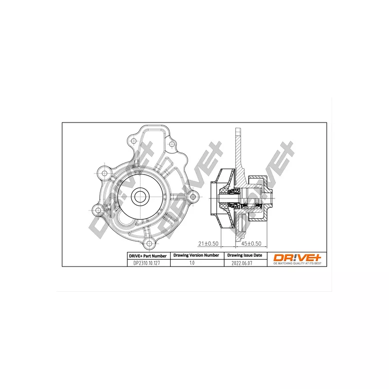 Pompe à eau, refroidissement du moteur Dr!ve+ DP2310.10.127