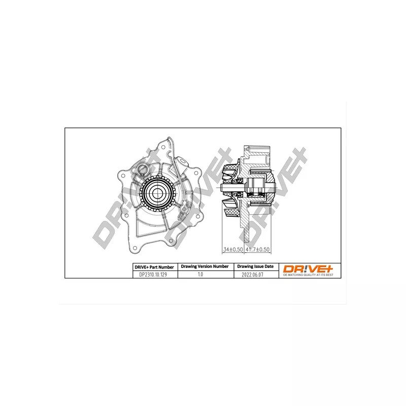 Pompe à eau, refroidissement du moteur Dr!ve+ DP2310.10.129