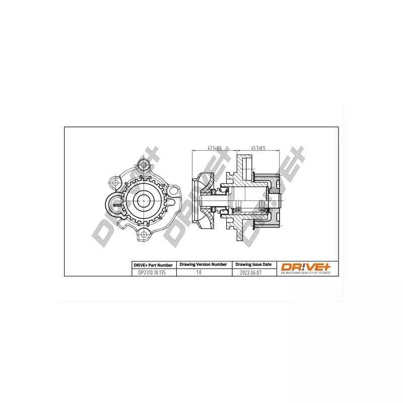 Pompe à eau, refroidissement du moteur Dr!ve+ DP2310.10.135