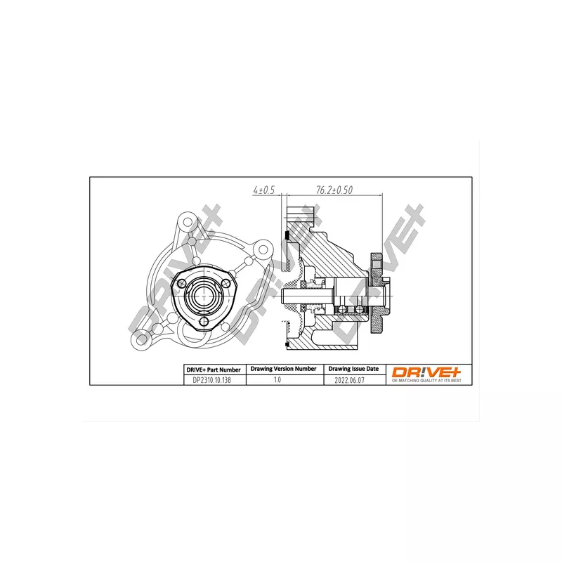 Pompe à eau, refroidissement du moteur Dr!ve+ DP2310.10.138