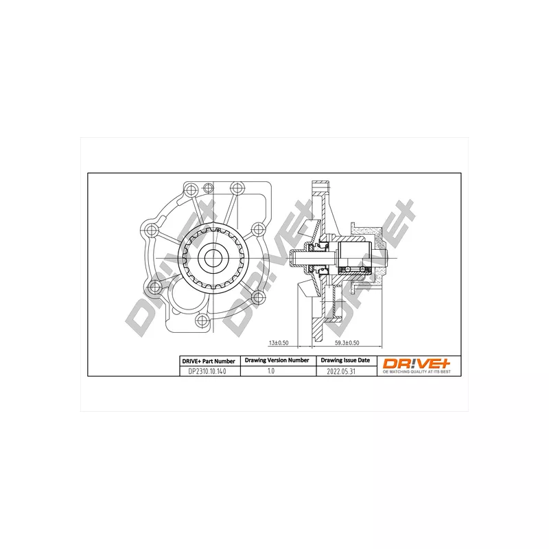 Pompe à eau, refroidissement du moteur Dr!ve+ DP2310.10.140