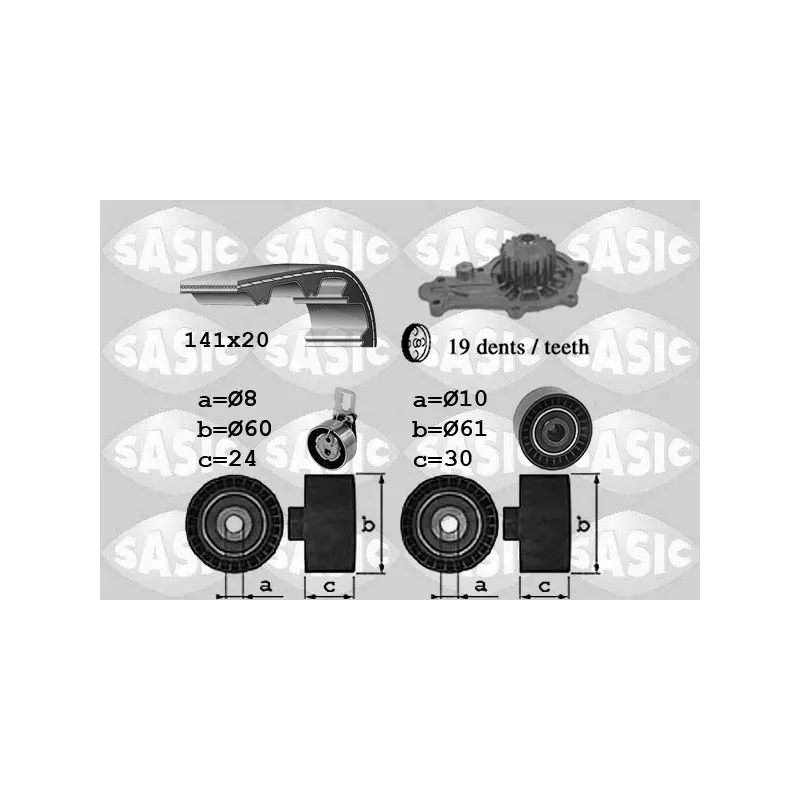 Pompe à eau + kit de courroie de distribution SASIC 3900044
