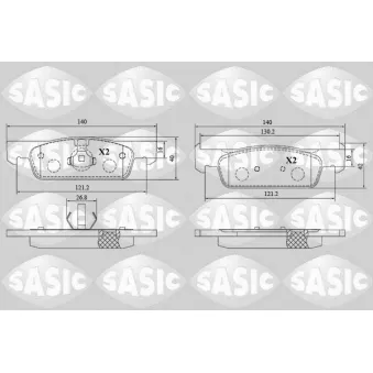 Jeu de 4 plaquettes de frein avant SASIC 6214048