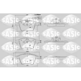 Jeu de 4 plaquettes de frein avant SASIC 6216188