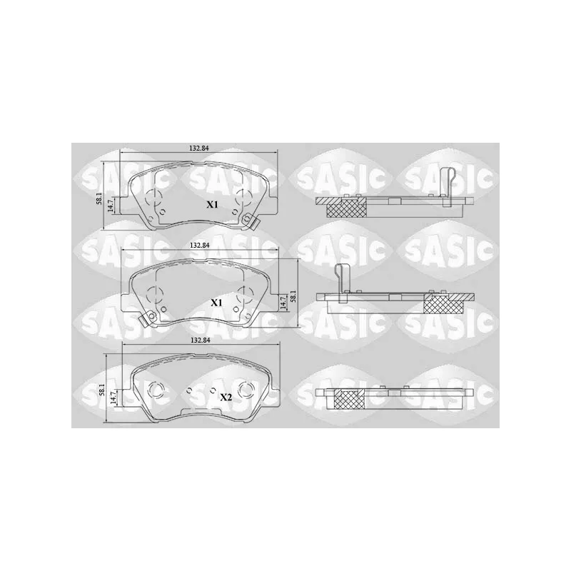 Jeu de 4 plaquettes de frein avant SASIC 6216213