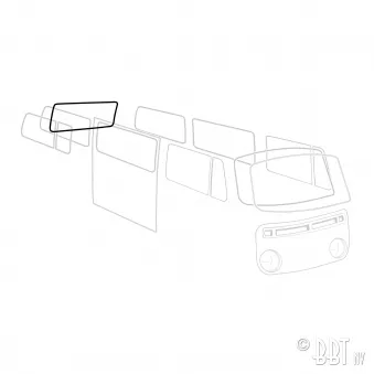 Joint vitre, arrière. Qualité Allemande avec des angles préformés, A l'unité YOUNG PARTS 7407-2