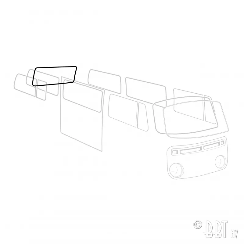 Joint vitre, arrière. Qualité Allemande avec des angles préformés, A l'unité YOUNG PARTS 7407-2