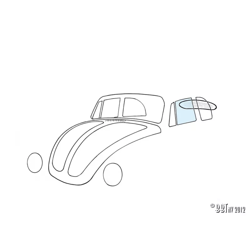 Vitre de porte gauche, cabrio YOUNG PARTS 9001-300