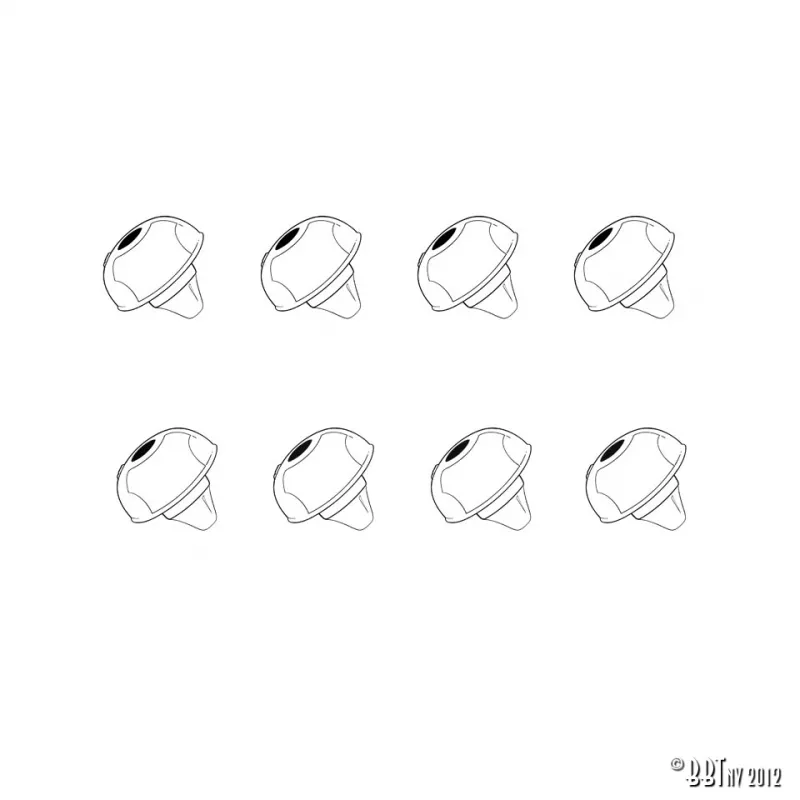 Arrêts vibration vitre de porte, par 8 pièces YOUNG PARTS 0759-15