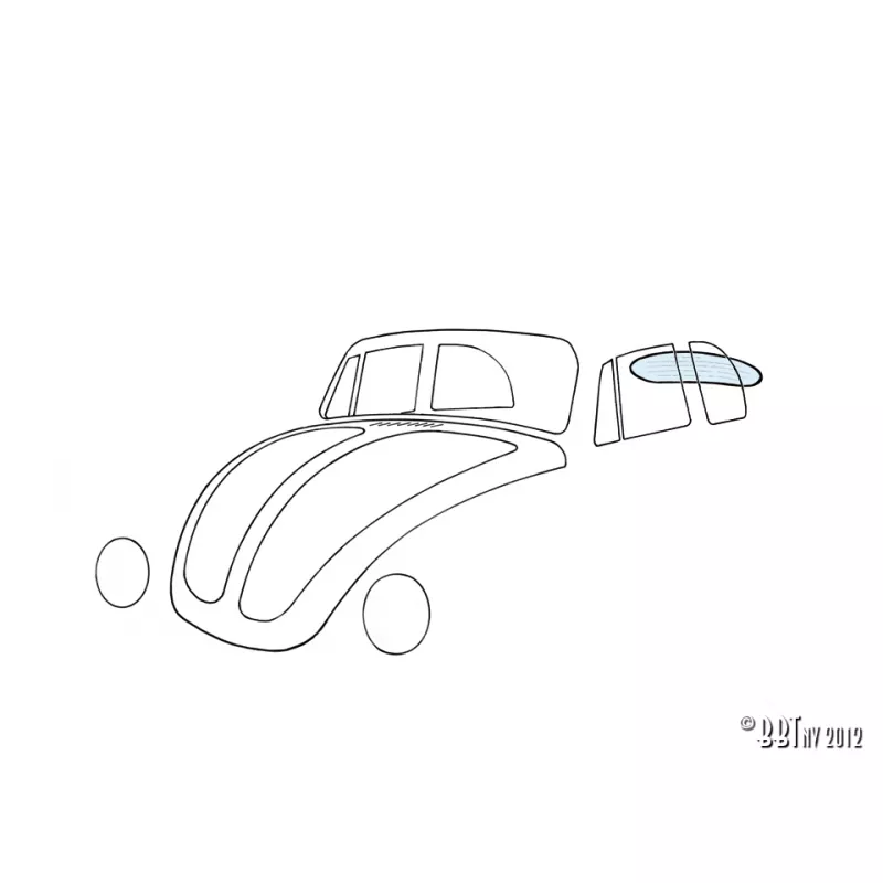 Vitre arrière, Cox Cabriolet, avec dégivrage YOUNG PARTS 9001-105