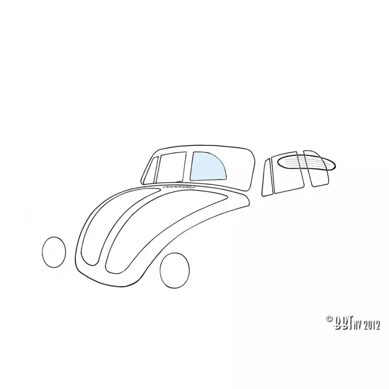 Vitre latérale arrière droite, cabrio YOUNG PARTS 9001-505