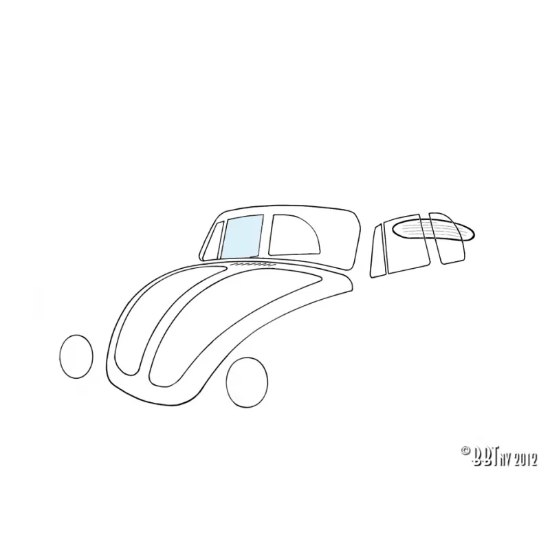 Vitre de porte droite, cabrio YOUNG PARTS 9001-305