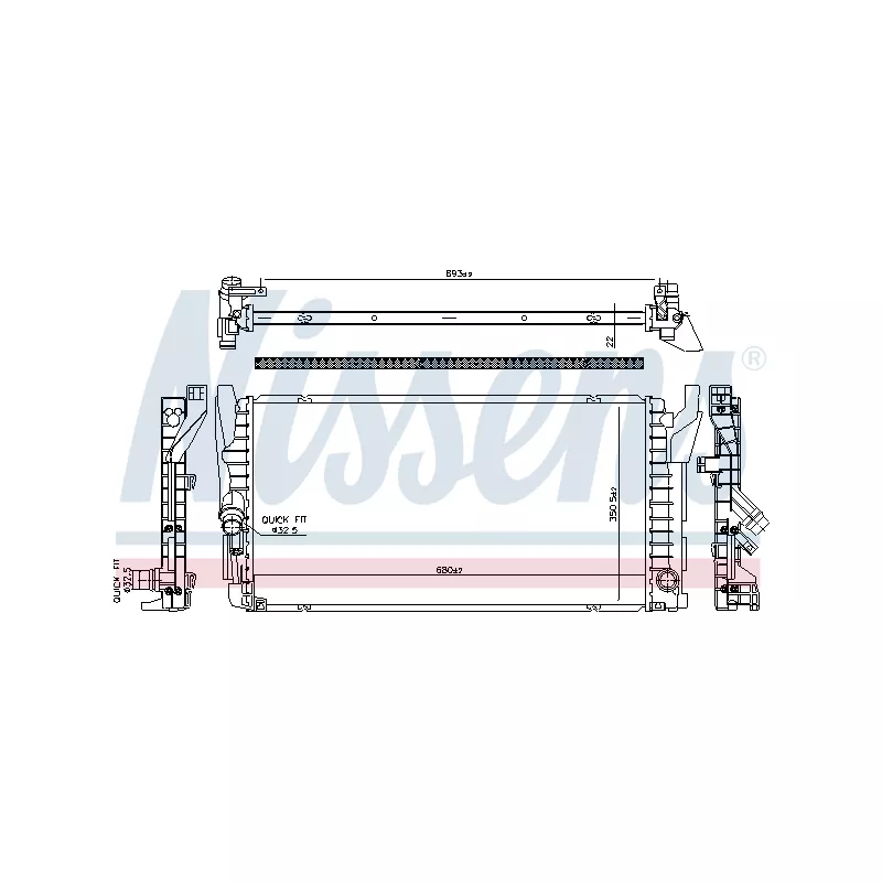 Radiateur, refroidissement du moteur NISSENS 606385