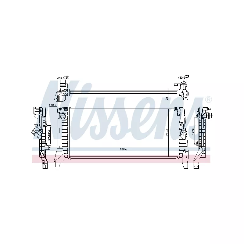 Radiateur, refroidissement du moteur NISSENS 606391