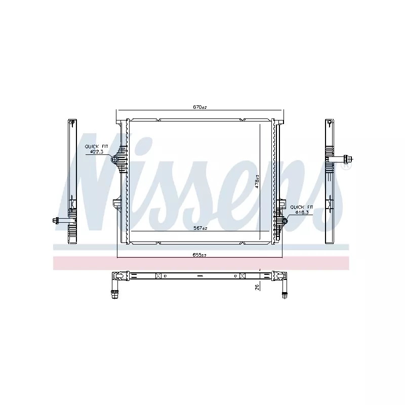 Radiateur basse température, intercooler NISSENS 606397