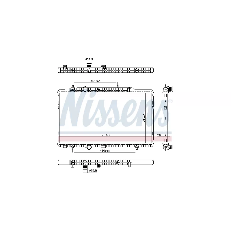 Radiateur, refroidissement du moteur NISSENS 606405