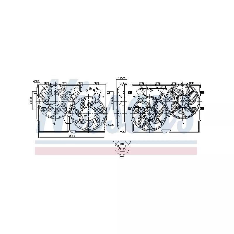 Ventilateur, refroidissement du moteur NISSENS 850001