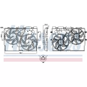 Ventilateur, refroidissement du moteur NISSENS 850004