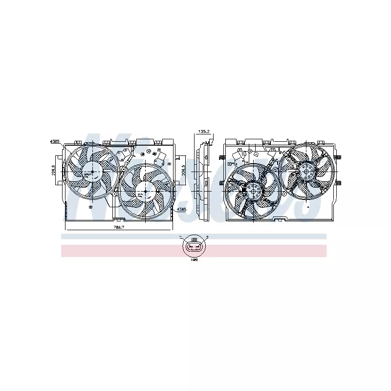 Ventilateur, refroidissement du moteur NISSENS 850004