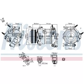 Compresseur, climatisation NISSENS 890796