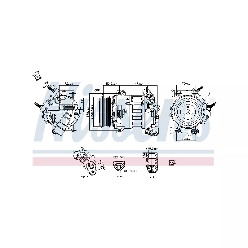 Compresseur, climatisation NISSENS 890796