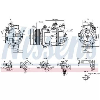 Compresseur, climatisation NISSENS 890893