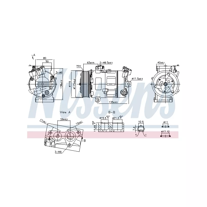 Compresseur, climatisation NISSENS 890947