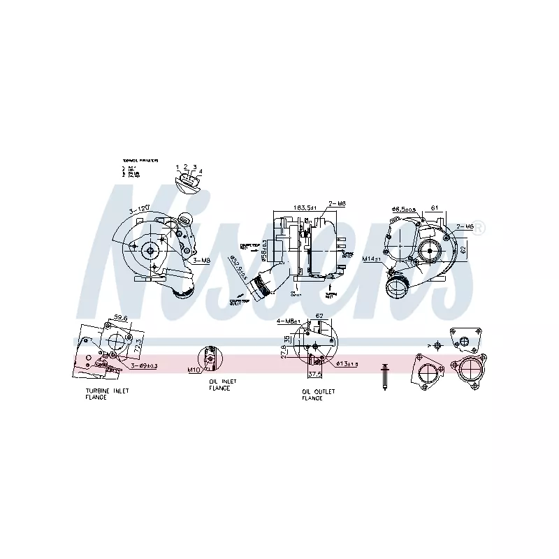 Turbocompresseur, suralimentation NISSENS 93280