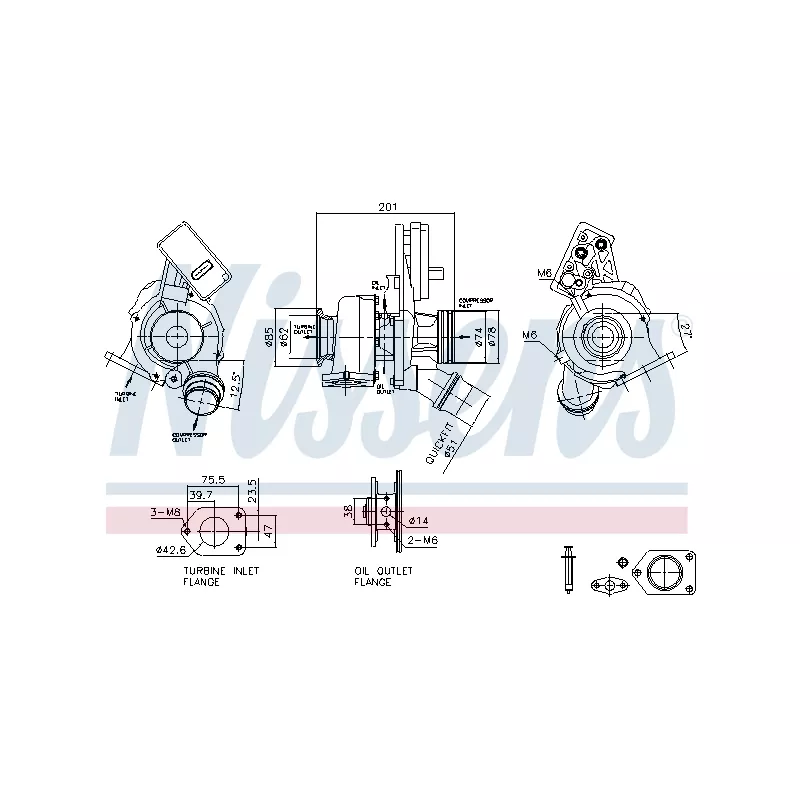 Turbocompresseur, suralimentation NISSENS 93519