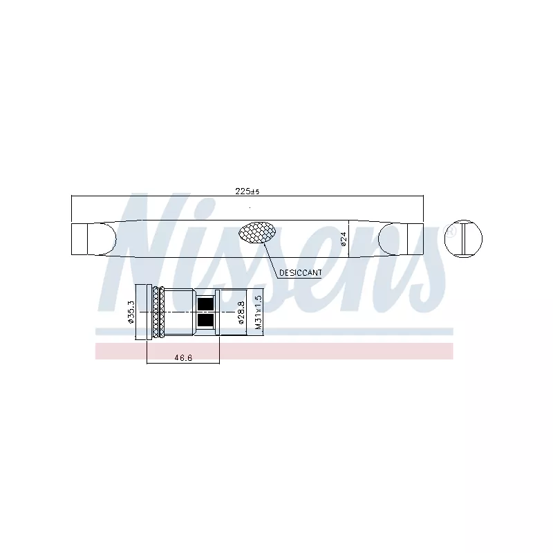 Filtre déshydratant, climatisation NISSENS 95786