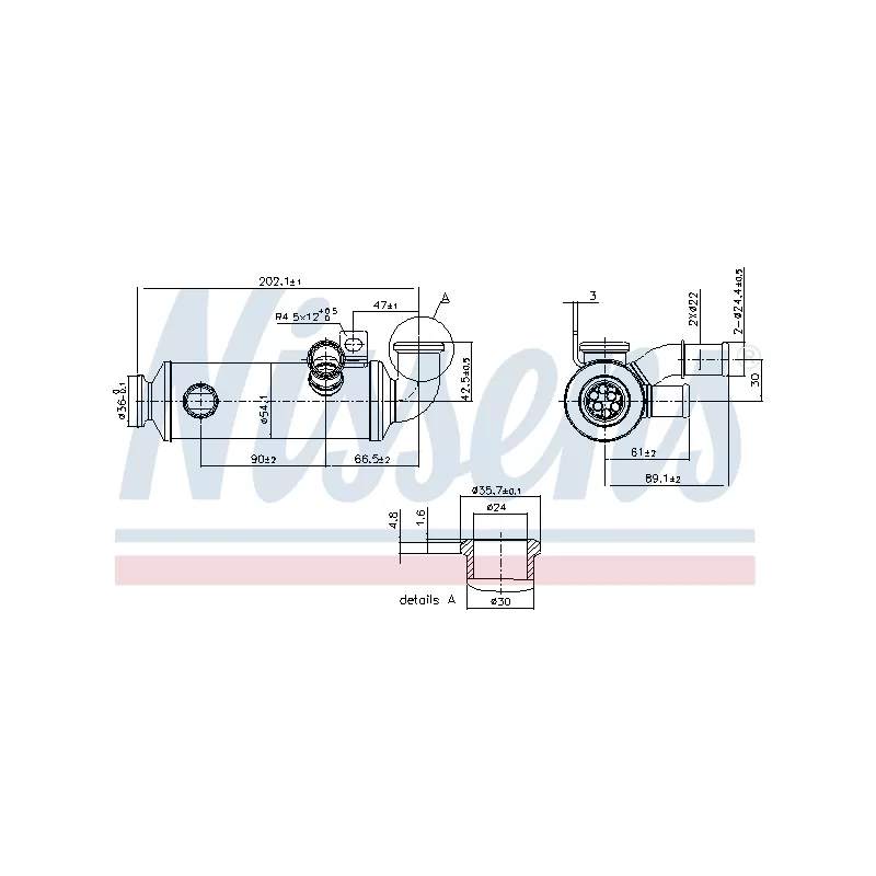 Radiateur, réaspiration des gaz d'échappement NISSENS 989274