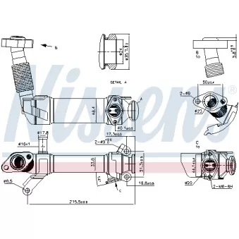 Radiateur, réaspiration des gaz d'échappement NISSENS 989281