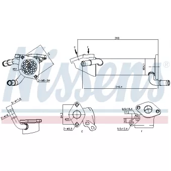 Radiateur, réaspiration des gaz d'échappement NISSENS 989282